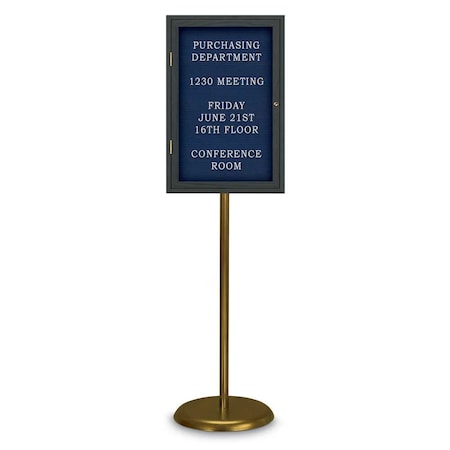 United Visual Products Corkboard, Double Door, Radius Frame, 42x32", Bronze/Surf UV70025-BRONZE-SURF